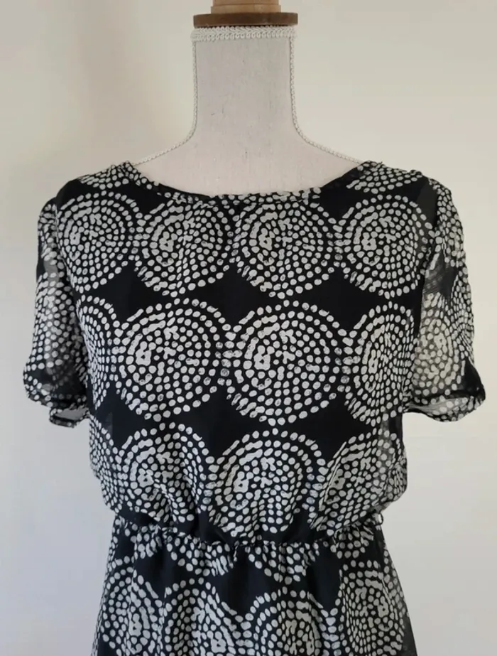 Robe manches courtes à motifs noir et blanc Women Only Taille 36