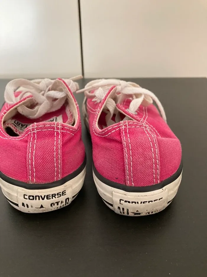 Converse baskets basse toile rose flash - photo numéro 4