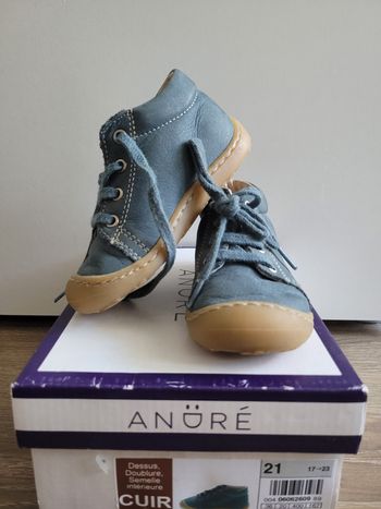 Chaussures en cuir, bleues, André