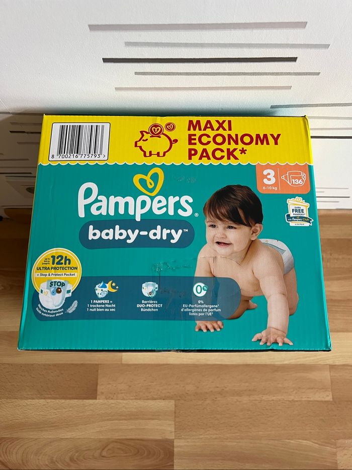 Couche Pampers Baby-dry taille 3 6-10kg 136 couches - photo numéro 5