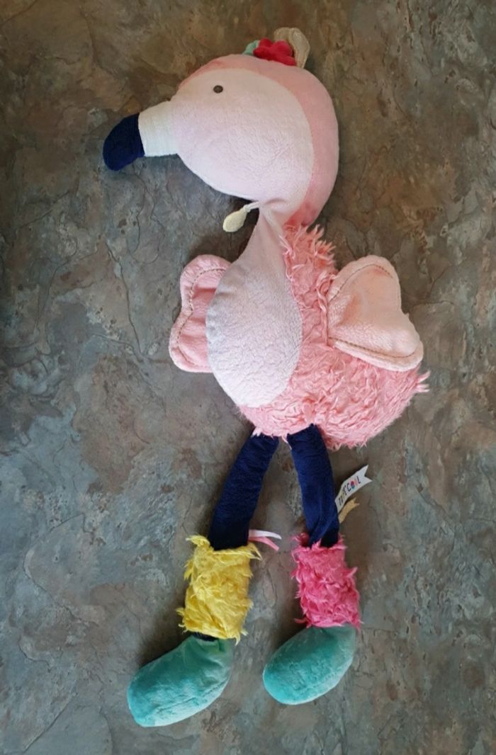 Peluche Flamant rose Tropicool  60cm Doudou et compagnie - photo numéro 3