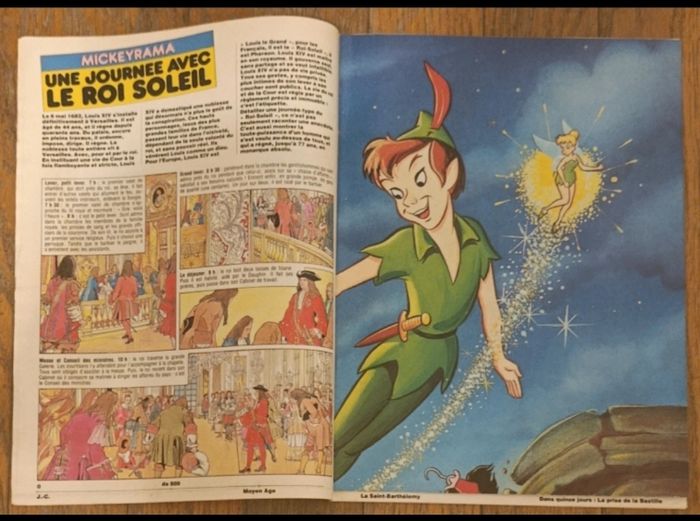 Ancien journal de Mickey avec cadeau poster géant Film Peter Pan N°1760 de 1986 vintage - photo numéro 3