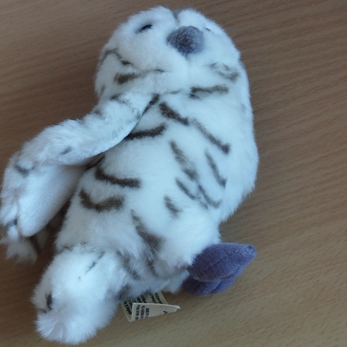 Peluche chouette blanche et grise Mimex Neuve - photo numéro 5