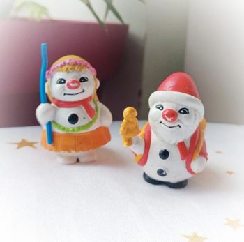 Figurine figura père noël christmas vahiné bonhomme neige snow bouli