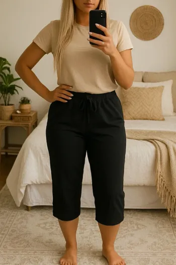 🩷 Agréable pantacourt Emery rose taille L.