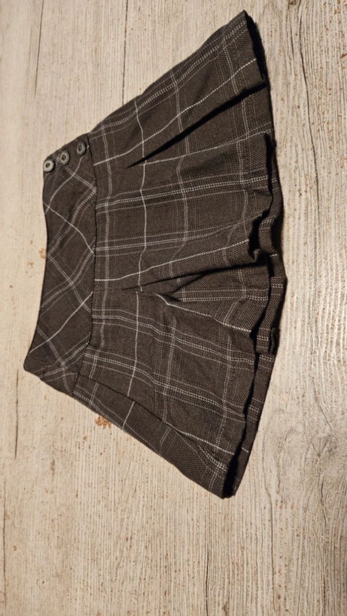 Jupe courte d hiver brune à carreaux beige, Lisa Rose, 2 ans, nickel - photo numéro 3