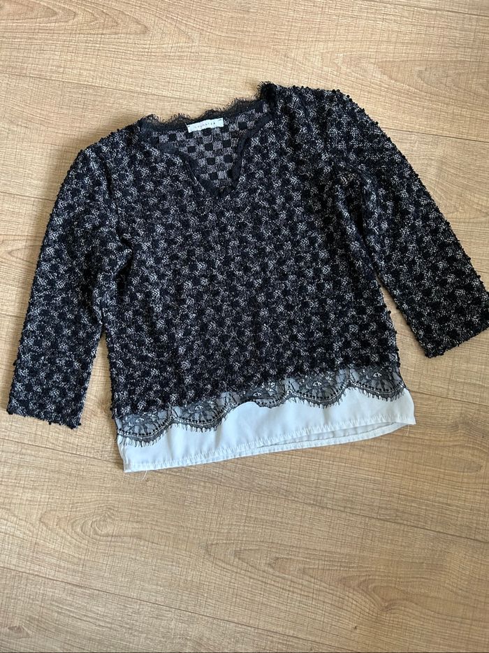 Pull noir et blanc LolaLiza taille française L TBE (taille petit) - photo numéro 7