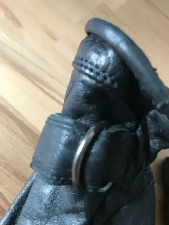gants cuir marque shilton noir homme S logo sur un doigt - photo numéro 7