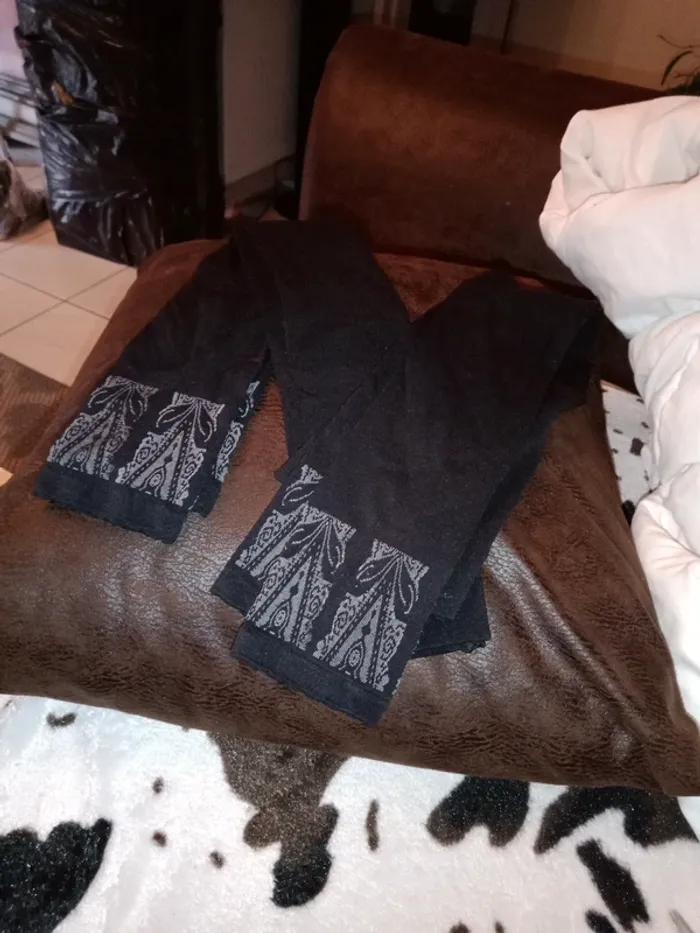 2 collants leggins motif a la cheville - photo numéro 2