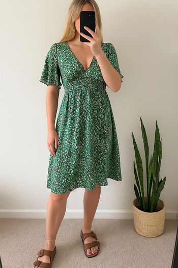 Robe verte à motifs dos nu taille S/M – Peace n’Love