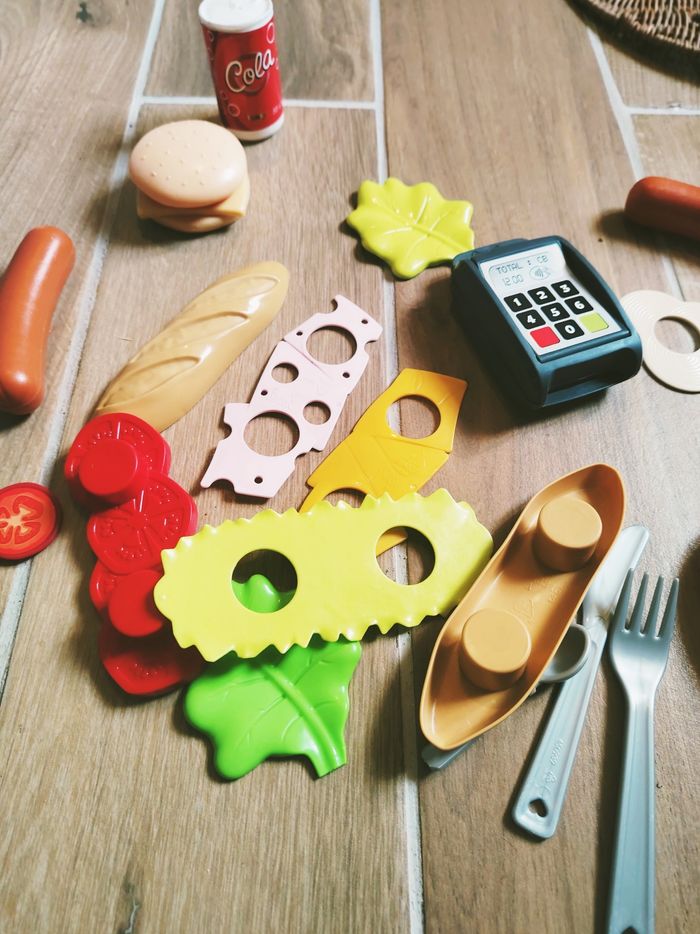 🍔 Lot Fast food jouets dinette en plastique sandwich poulet marque Ecoiffier - photo numéro 5