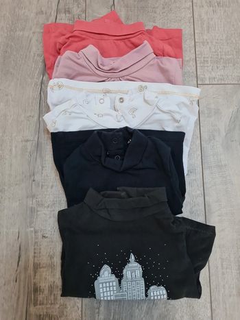 Lot 5 tee shirt col roulé 6 mois
