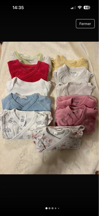 Lot de 11 bodys 1 mois