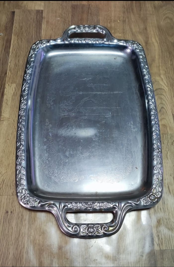 Lot de 4 plateaux métallique vintage - photo numéro 3