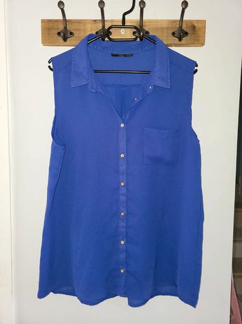 Chemisier sans manches bleu violet taille 42 XL