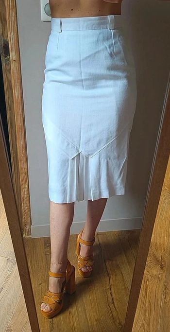 Jupe longue vintage blanche taille haute