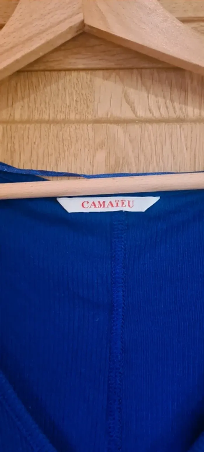 T-shirt asymétrique bleu Camaïeu - photo numéro 3