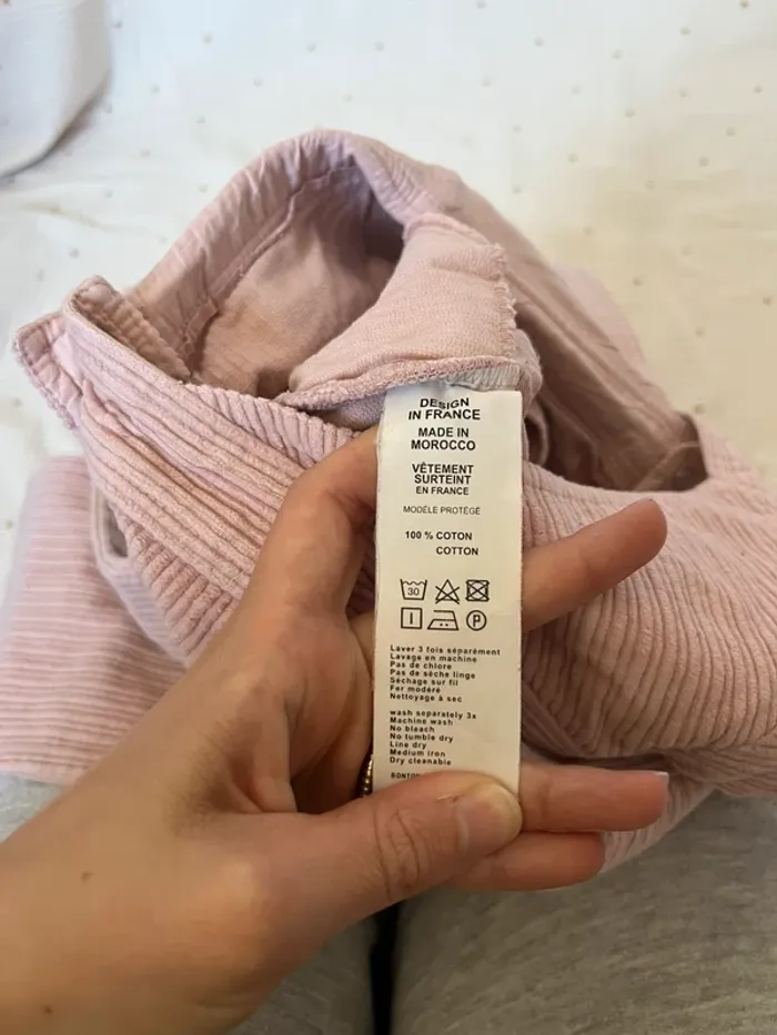 Salopette Bonton velours rose – Taille 8 ans - photo numéro 8