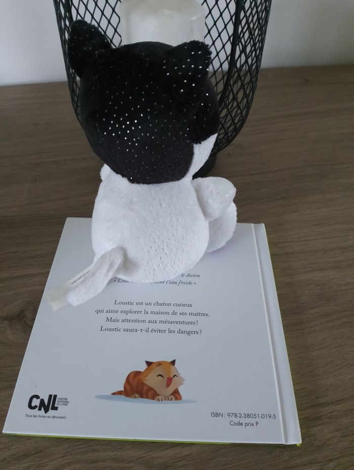 Peluche chat 🐱 et livre - photo numéro 4