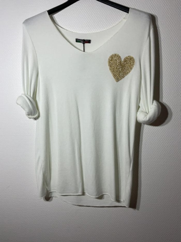 Pull « cœur » femme taille unique (36-40)- nos- neuf avec étiquette