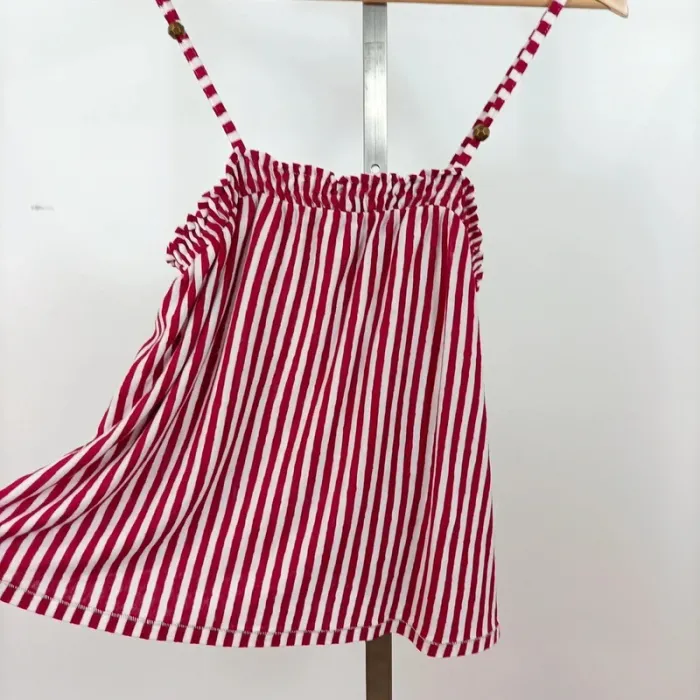 Top d'été rayé rouge et blanc à fines bretelles – Next T.12 A1023 - photo numéro 2