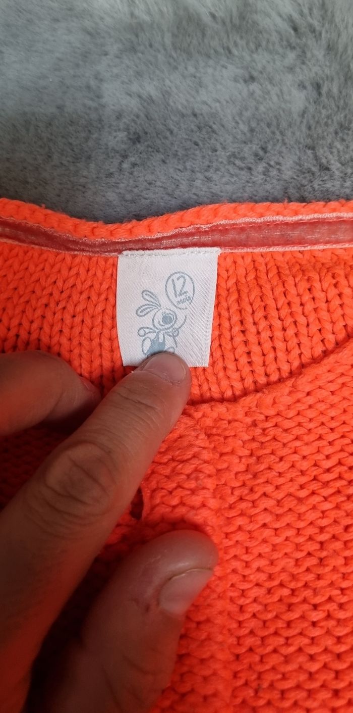 Gilet orange 12 mois - photo numéro 3