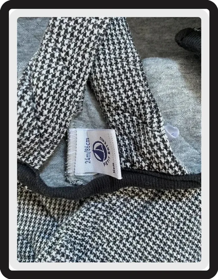 Petit Bateau Salopette Pied de Poule Taille 24 mois/86 cm - photo numéro 6