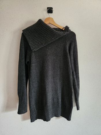 Pull long Only gris foncé – taille L – col asymétrique – très bon état