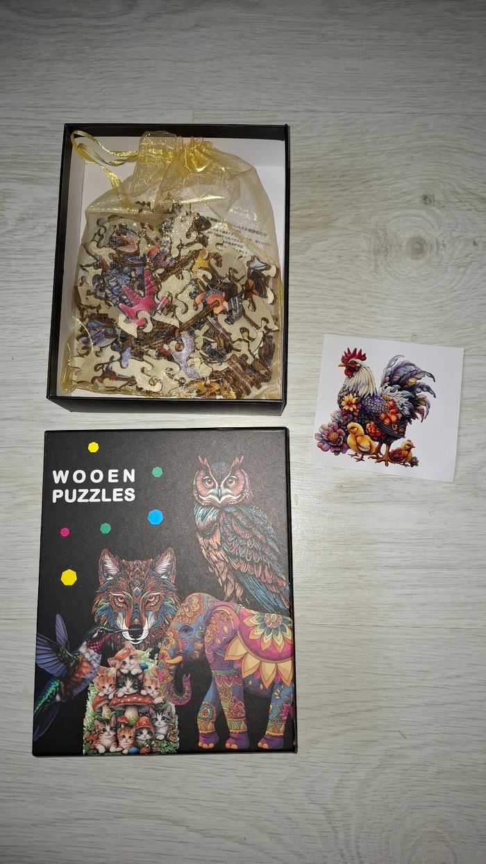 Puzzle en bois poule poussin 🐤