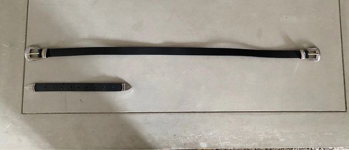 Ceinture femme double boucle noire et argentée - photo numéro 4