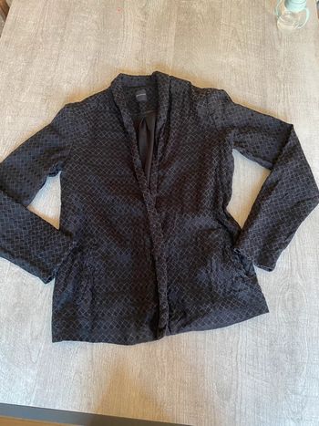 Blazer noir à motifs géométriques