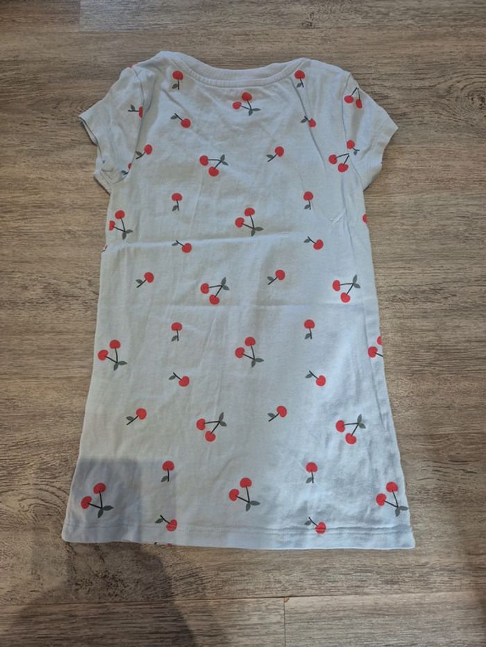 Chemise de nuit bleu avec cerises - photo numéro 2