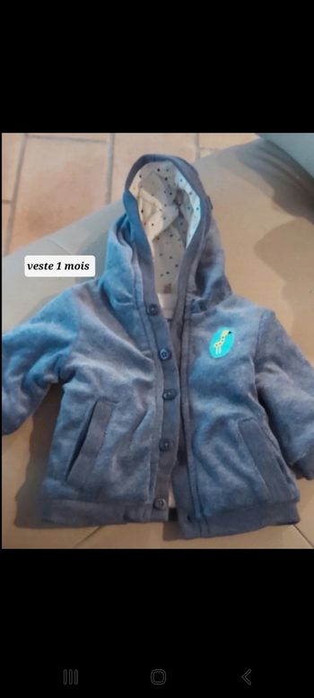 Gilet chaud avec capuche 1 mois