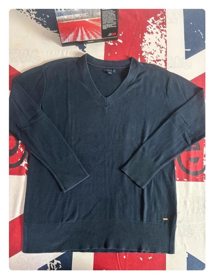 Sweat Tommy Hilfiger taille M bleu marine col V - photo numéro 2