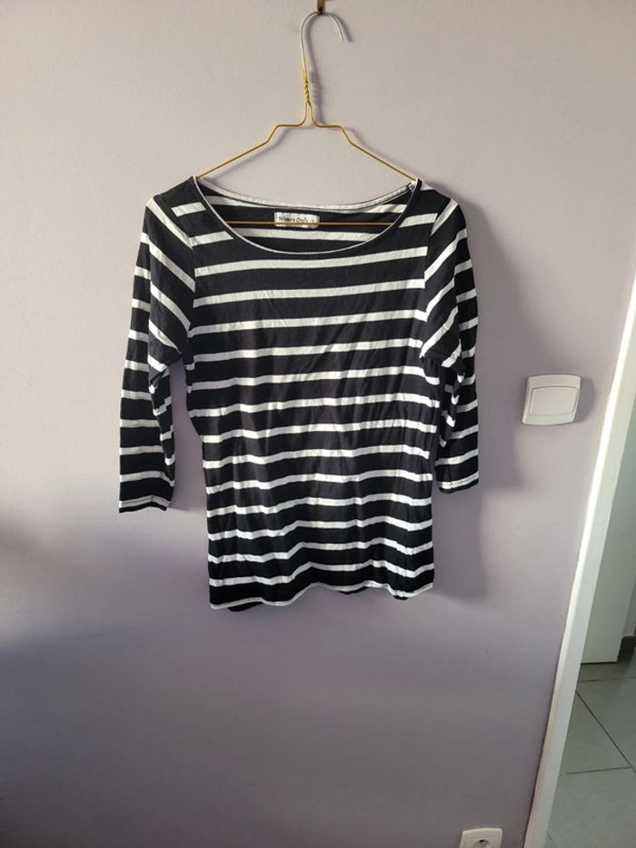 T-shirt marinière manches 3/4 taille 1 Women Only