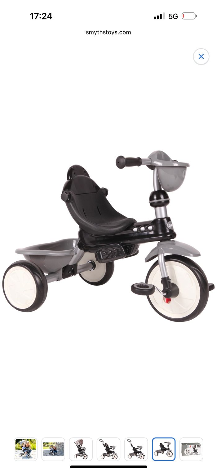 Q Play - Tricycle Evolutif Cosy 4-en-1 - Gris - photo numéro 10