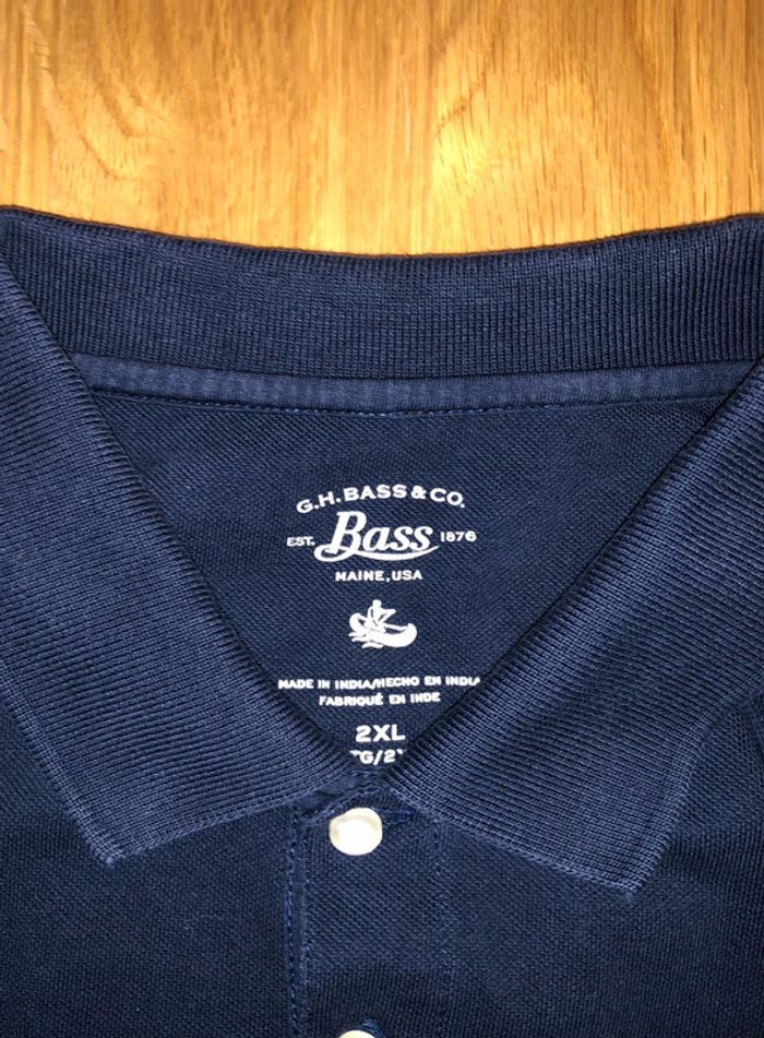 Polo G.H Bass & Co taille 2 XL Oversize 100% coton couleur bleu nuit - photo numéro 3