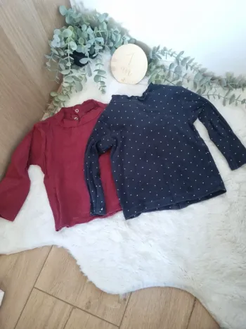 Lot de 2 tee-shirt manches longues 12M