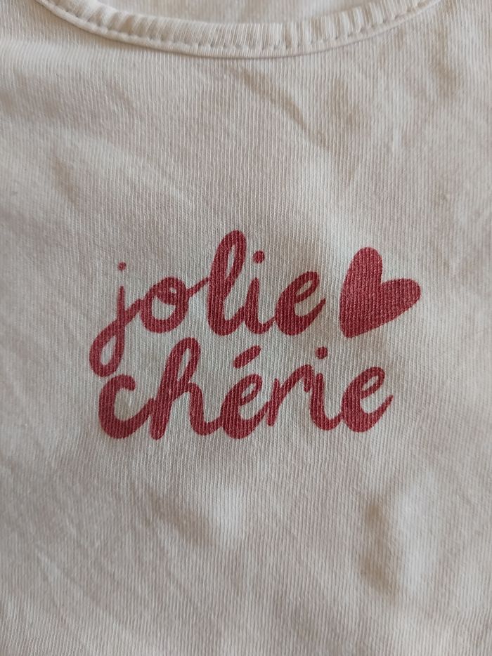 Joli tee shirt blanc manches courtes fille 36 mois - photo numéro 4