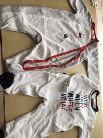 Lot de deux pyjamas 9 mois velours