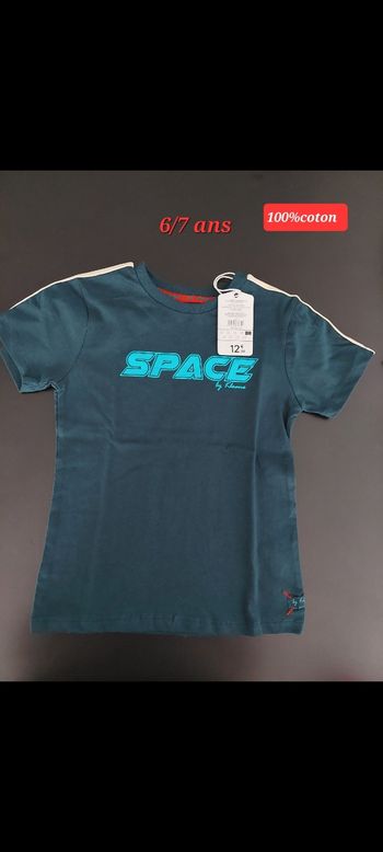 T-shirt écrit SPACE garçon 6/7ans