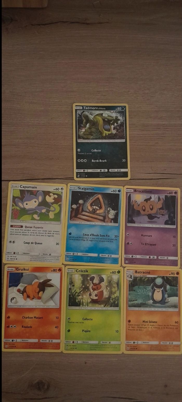 Lot de 7 cartes Pokémon