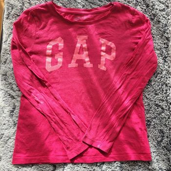 Tee shirt manches longues rose fuchsia 8-9 ans Gap paillettes