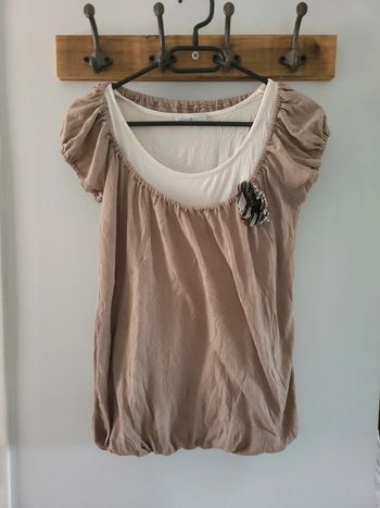 Cache cache t-shirt blouse effet 2 en 1 taille 36 S