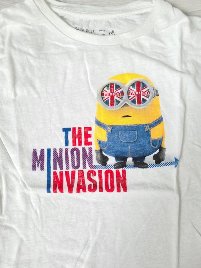 Tee-shirt manches courtes Zara 6 ans minion - photo numéro 2