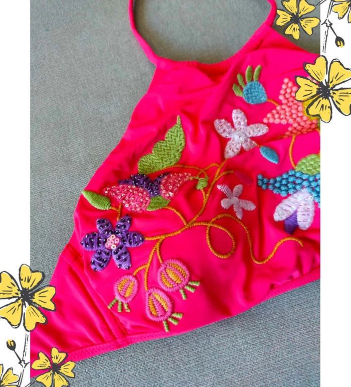 Haut de bikini brodé - Goldenpoint - Taille 80 : équiv. bonnet B/C, 90B FR – Neuf avec étiquette - photo numéro 7