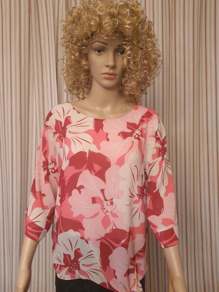 Blouse fleuries Terra di Siena taille 38/40 - photo numéro 3