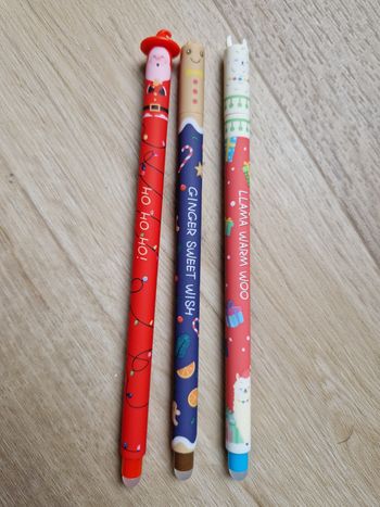 Lot stylos effacables thème noel