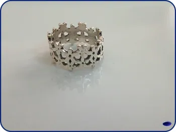 Bague fleur tendance femme-argenté en acier inoxydable