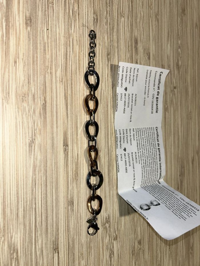 Bijoux Victoria collier lurex cristal rock sil + bracelet ionisé couleur or et rose - photo numéro 7